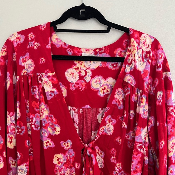 Free People Forties Feels Floral Print Bell Sleeves Bodysuit - Picture 5 of 9